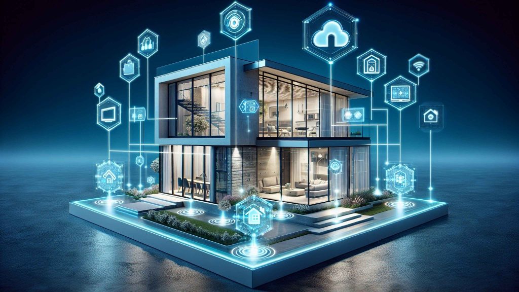 AIと建築が融合した未来型スマートホームのイメージ。文脈理解と生成AIで自律的に最適化される住宅