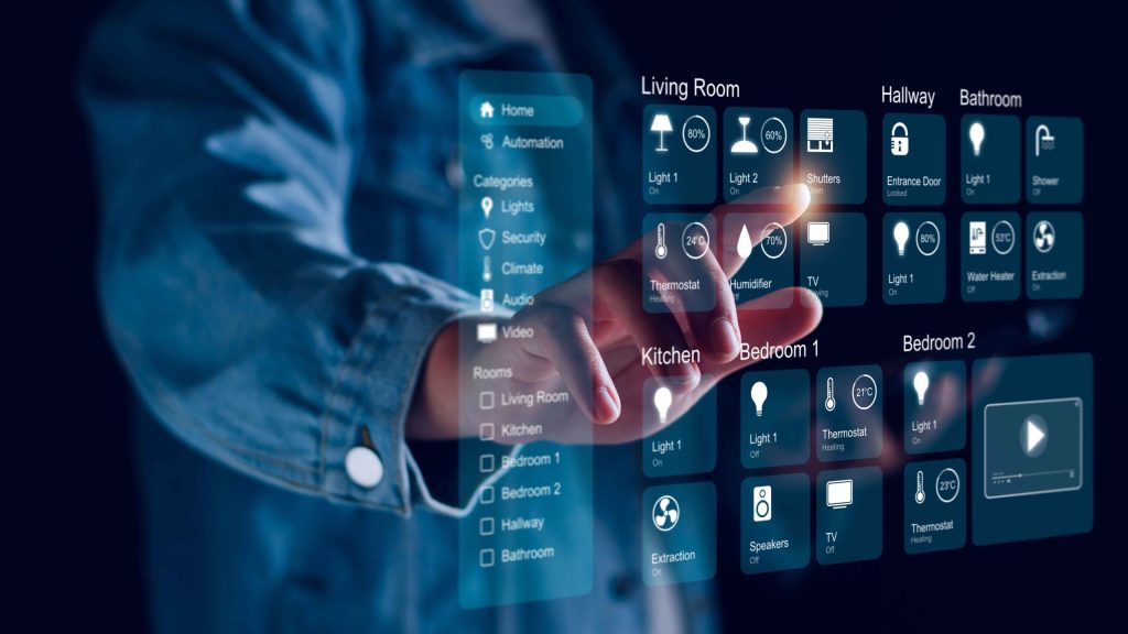 AIスマートホームの仕組みを示すコンセプトイメージ。生成AIが住宅の文脈を理解し空間を最適化する様子