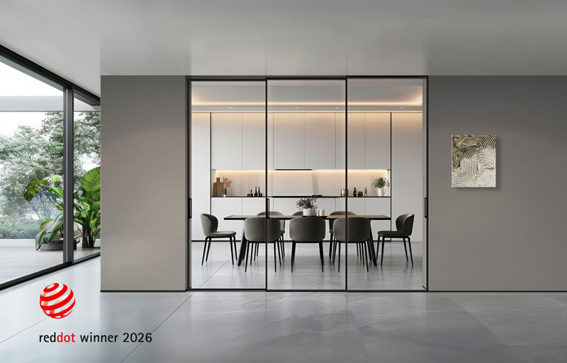 KAMIYA「FINA」がRed Dot Design Award 2026受賞、1cmフレームのフルハイトドアが示す日本的ミニマリズム