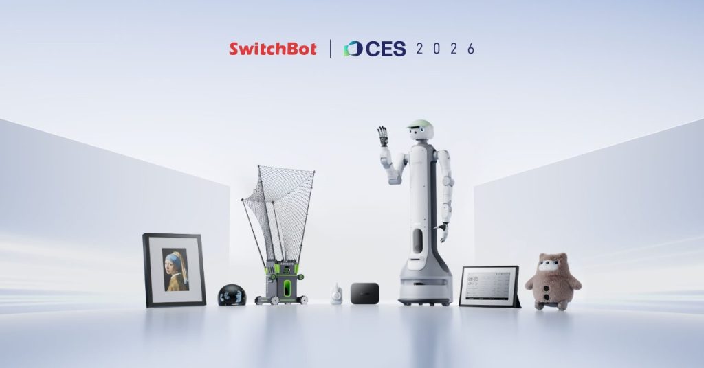 CES 2026で公開されたSwitchBotの家庭用ロボットとスマートホーム機器のイメージ