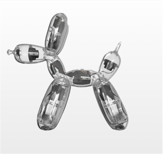 透明なボディに音響ユニットを内蔵したLexon Balloon Dog Speaker