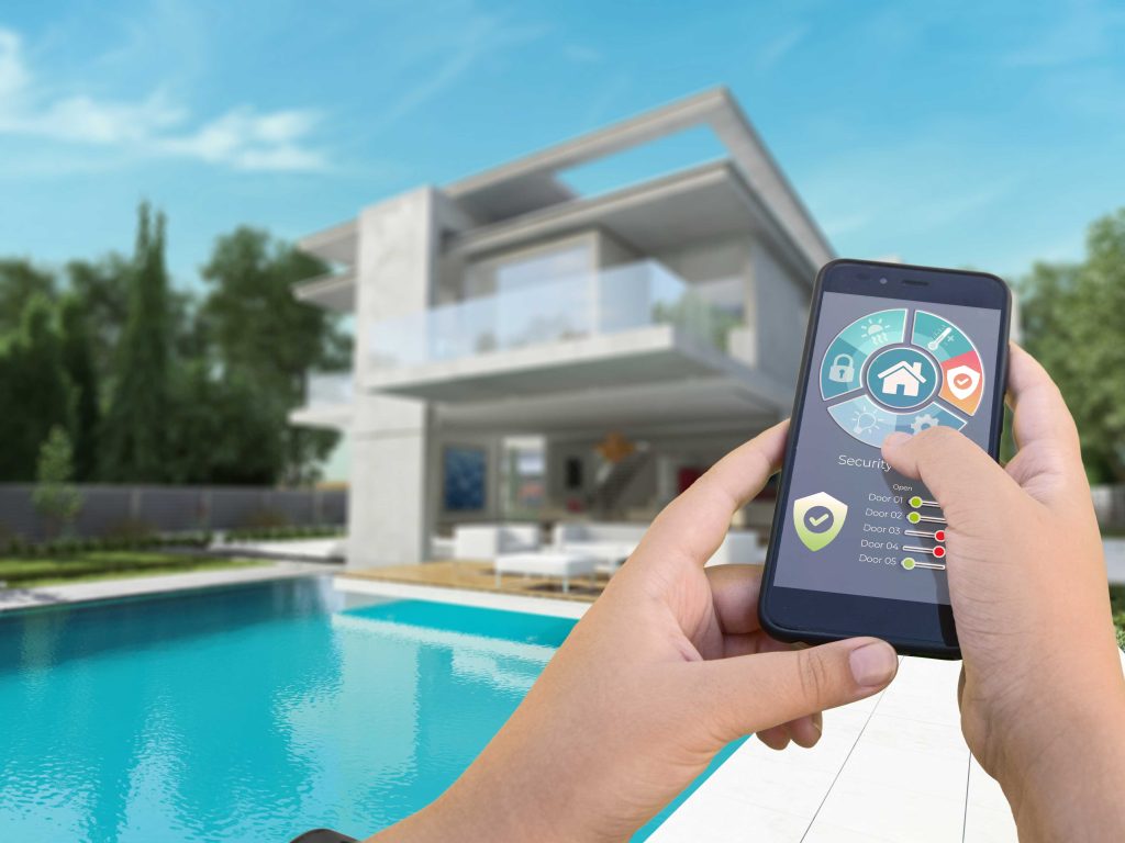 スマートフォンで住宅設備を操作するイメージ