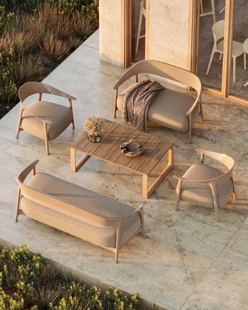VONDOM AFRICAシリーズのアウトドアソファとラウンジチェア