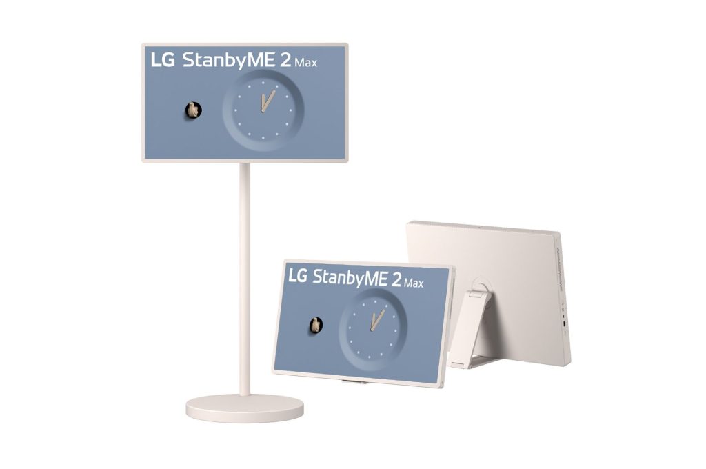 LG StanbyME 2 Maxのキャスター付きスタンド、自立式スタンド、ディスプレイ単体の3スタイル