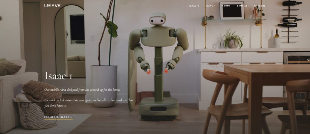 家庭内で洗濯や片付けを行う家庭用ロボット「Isaac 1」