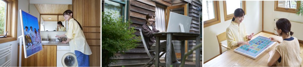 LG StanbyME 2 Maxをキッチン、屋外、テーブルで使う生活シーン