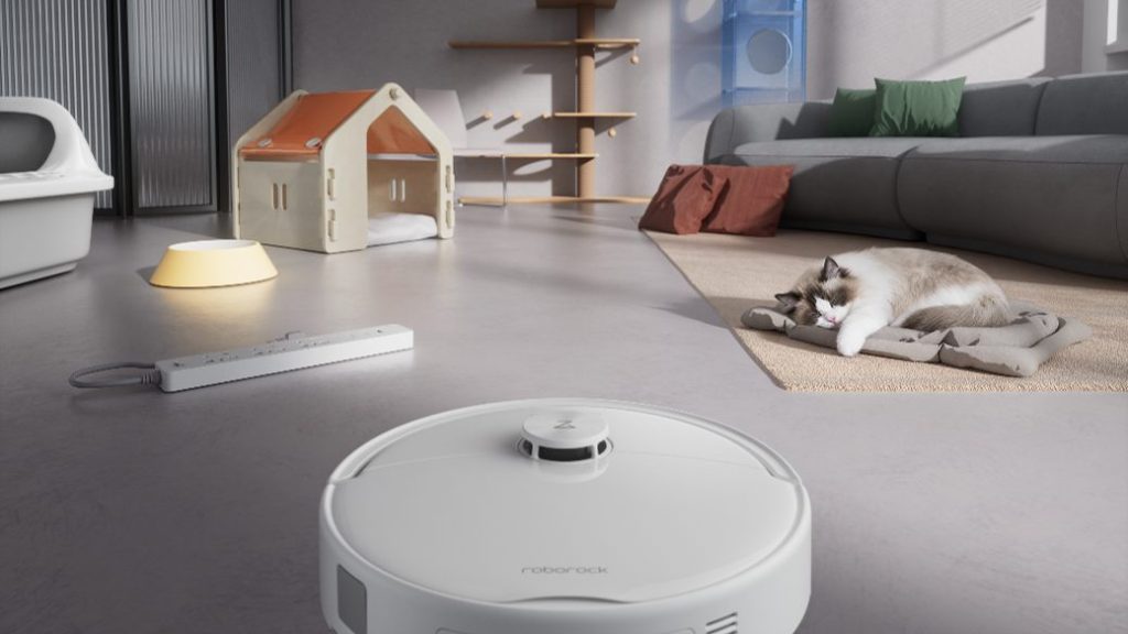 Roborock Qrevo 2 Proが家具や床上の小物を検知して走行するイメージ