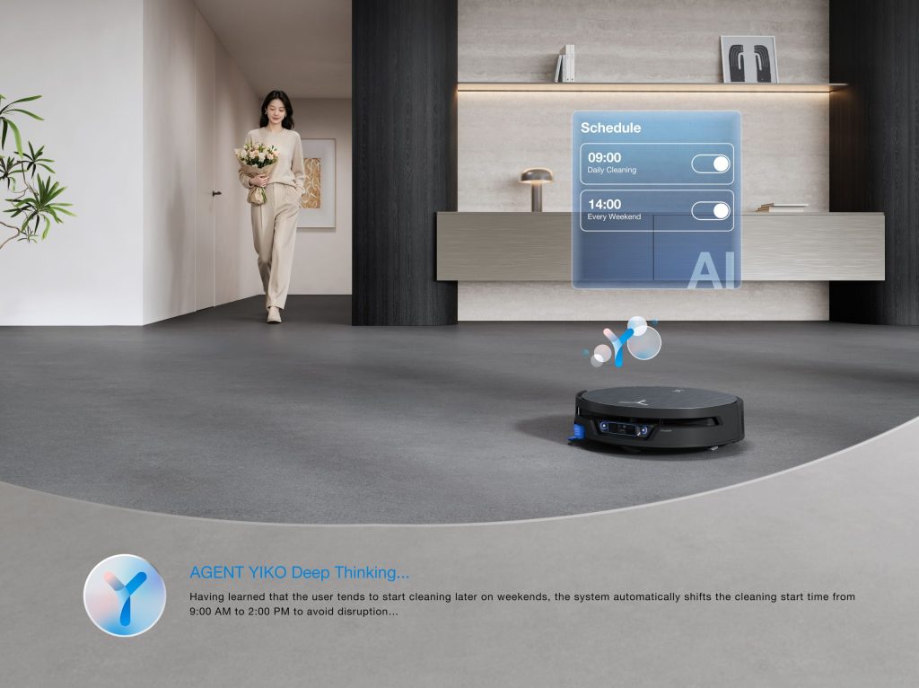 DEEBOT X12S PRO OMNIのAI機能AGENT YIKO 3.0による清掃スケジュール自動設定