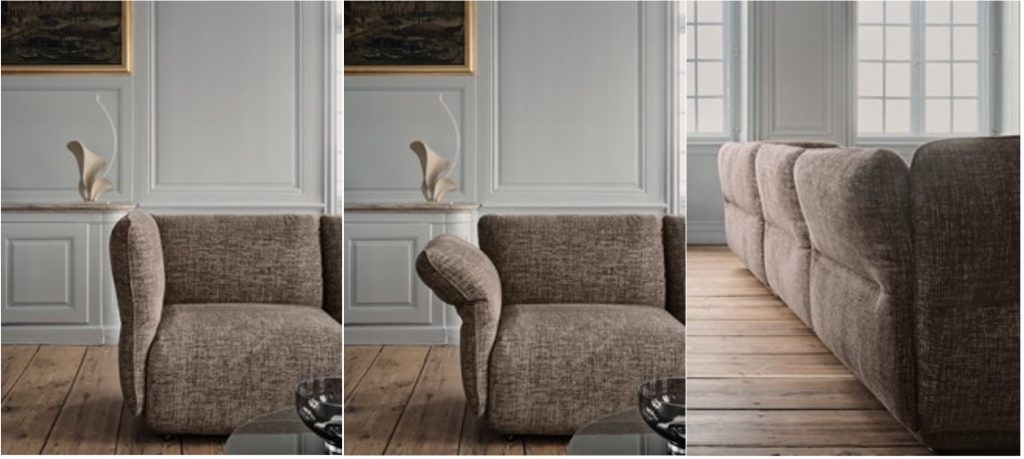 BoConcept Paraggi ソファのアームレスト角度調整イメージ