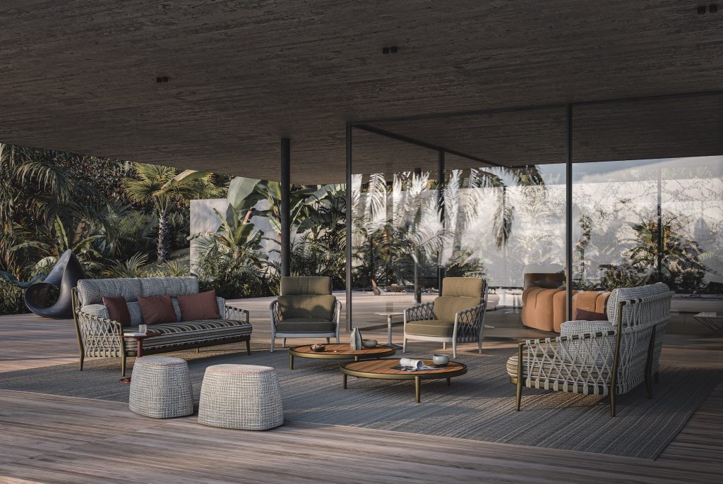 B&B Italia Outdoor「Erica」のソファとラウンジチェア
