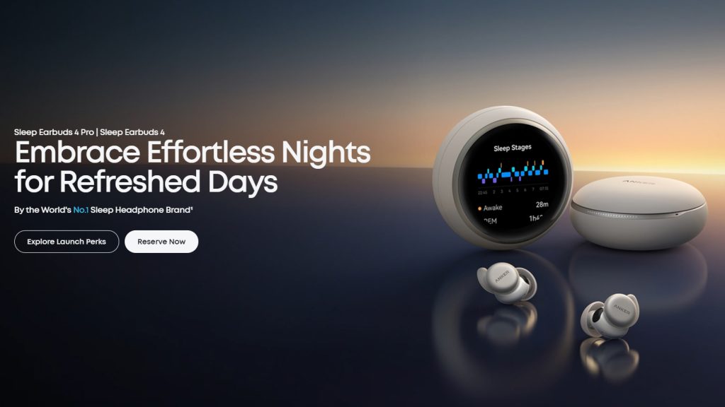Soundcore Sleep Earbuds 4 Proとタッチスクリーン搭載充電ケース