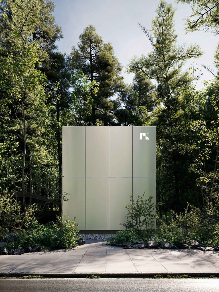 森の中に建つNOT A HOUSE「POD」の背面外観