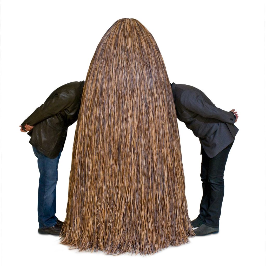Edra Cabana cabinet by the Campana Brothers covered in long raffia strands